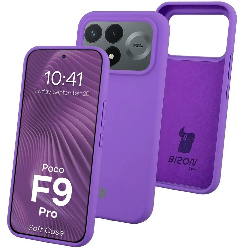 Silikon Handyhülle für Xiaomi POCO F9 Pro, Bizon Soft Case, Violett (1/7)