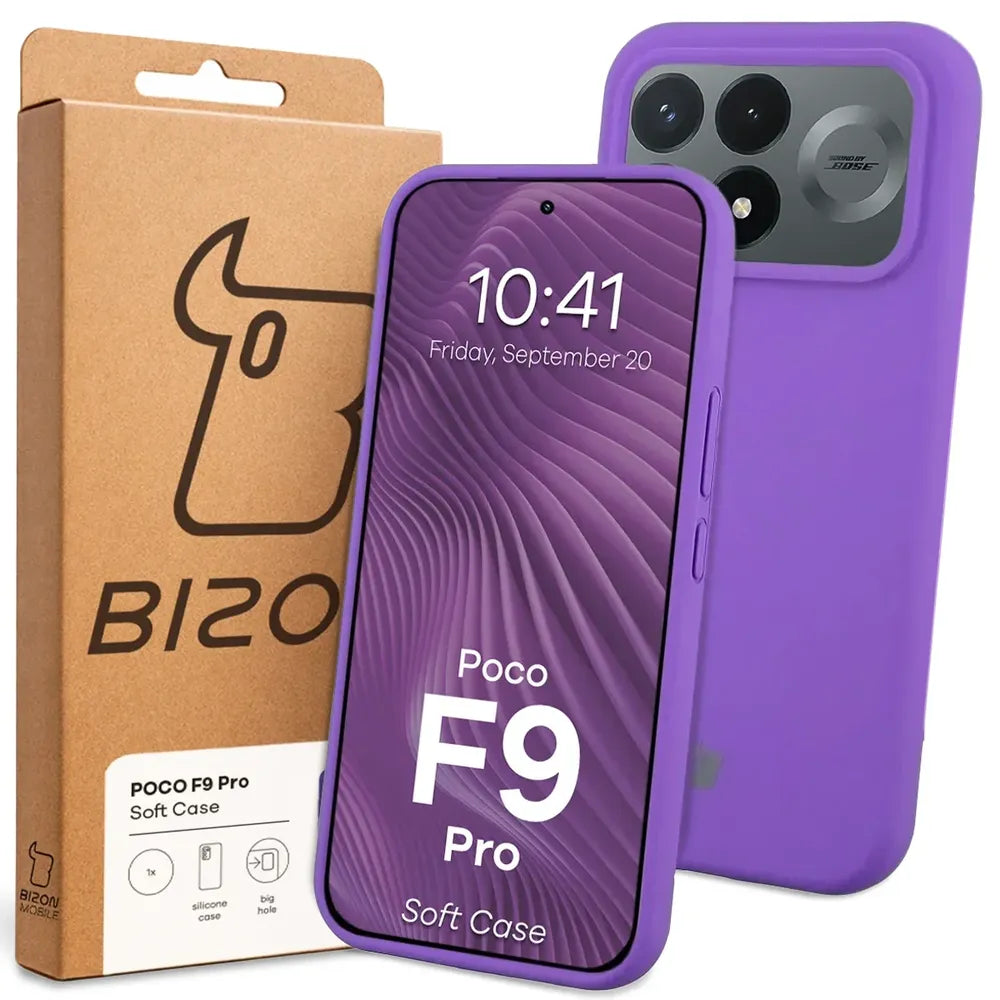 Silikon Handyhülle für Xiaomi POCO F9 Pro, Bizon Soft Case, Violett (7/7)