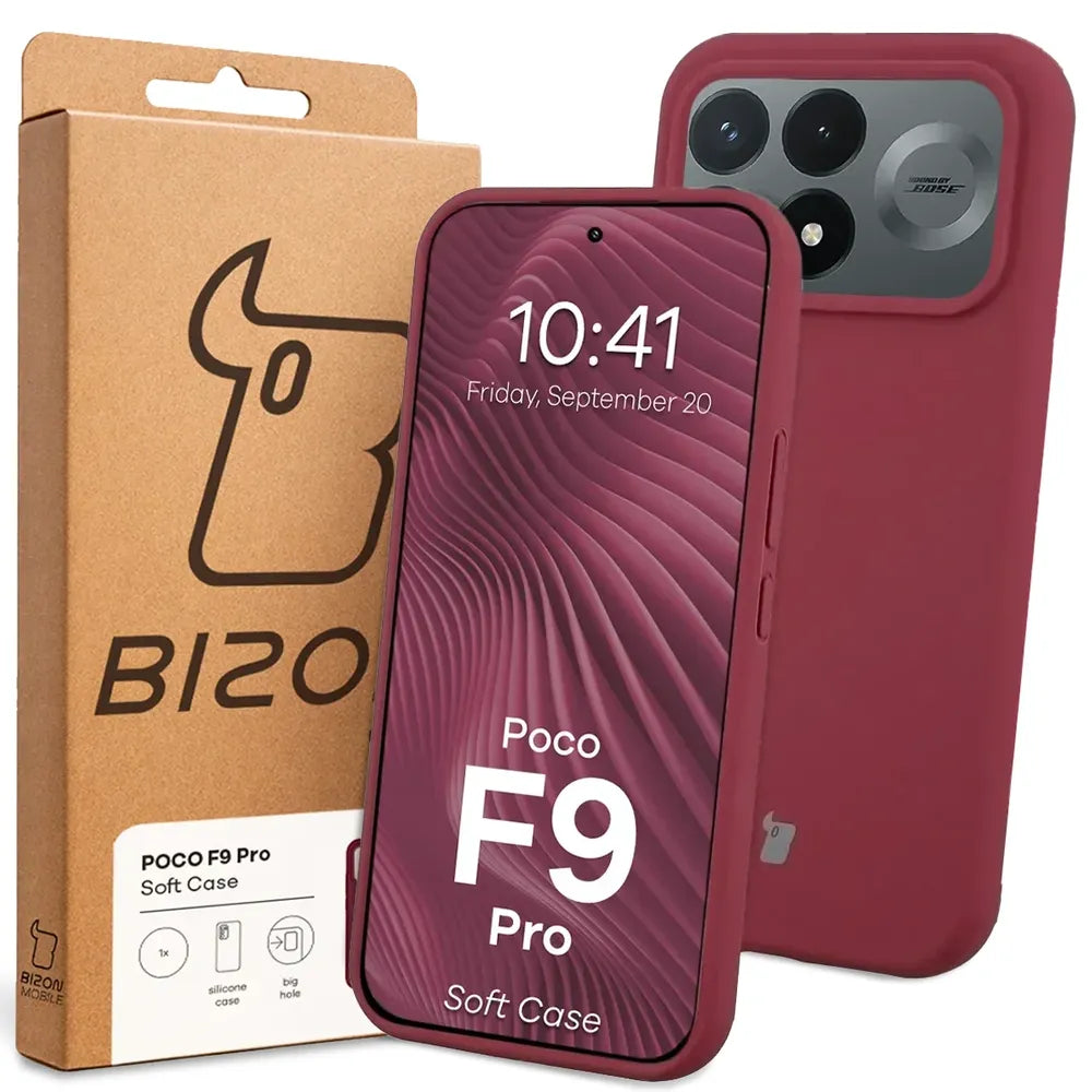 Silikon Handyhülle für Xiaomi POCO F9 Pro, Bizon Soft Case, Pflaumenfarbe (7/7)