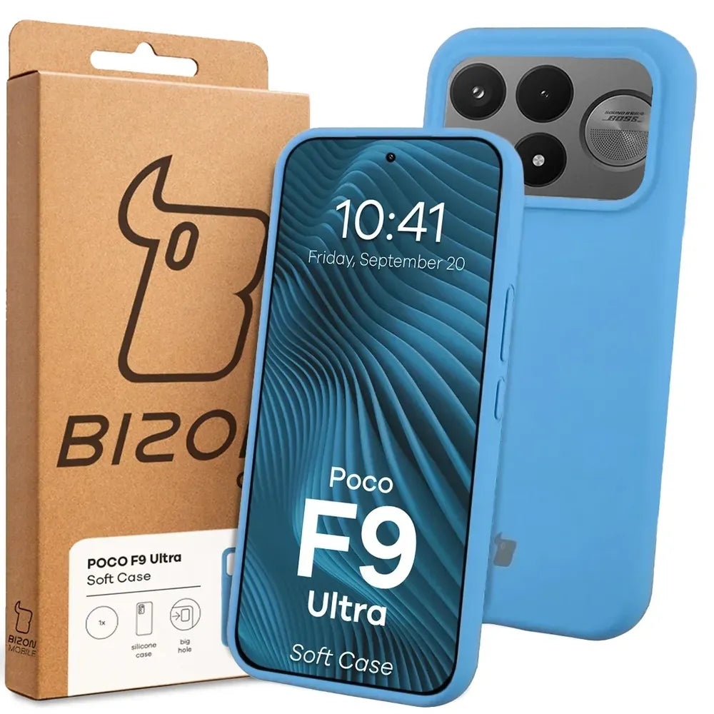 Silikon Handyhülle für Xiaomi POCO F9 Ultra, Bizon Soft Case, Blau (7/7)