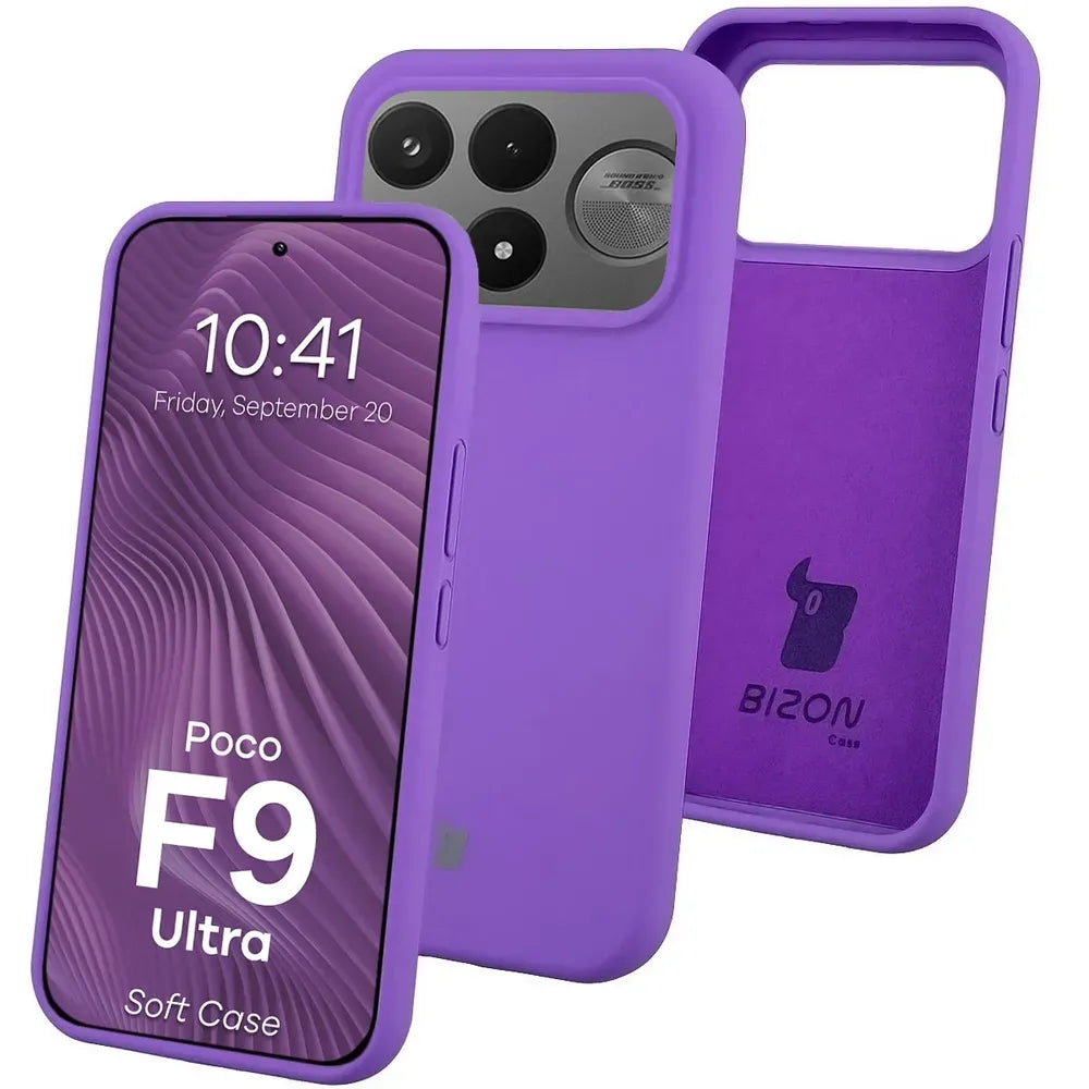 Silikon Handyhülle für Xiaomi POCO F9 Ultra, Bizon Soft Case, Violett (1/7)