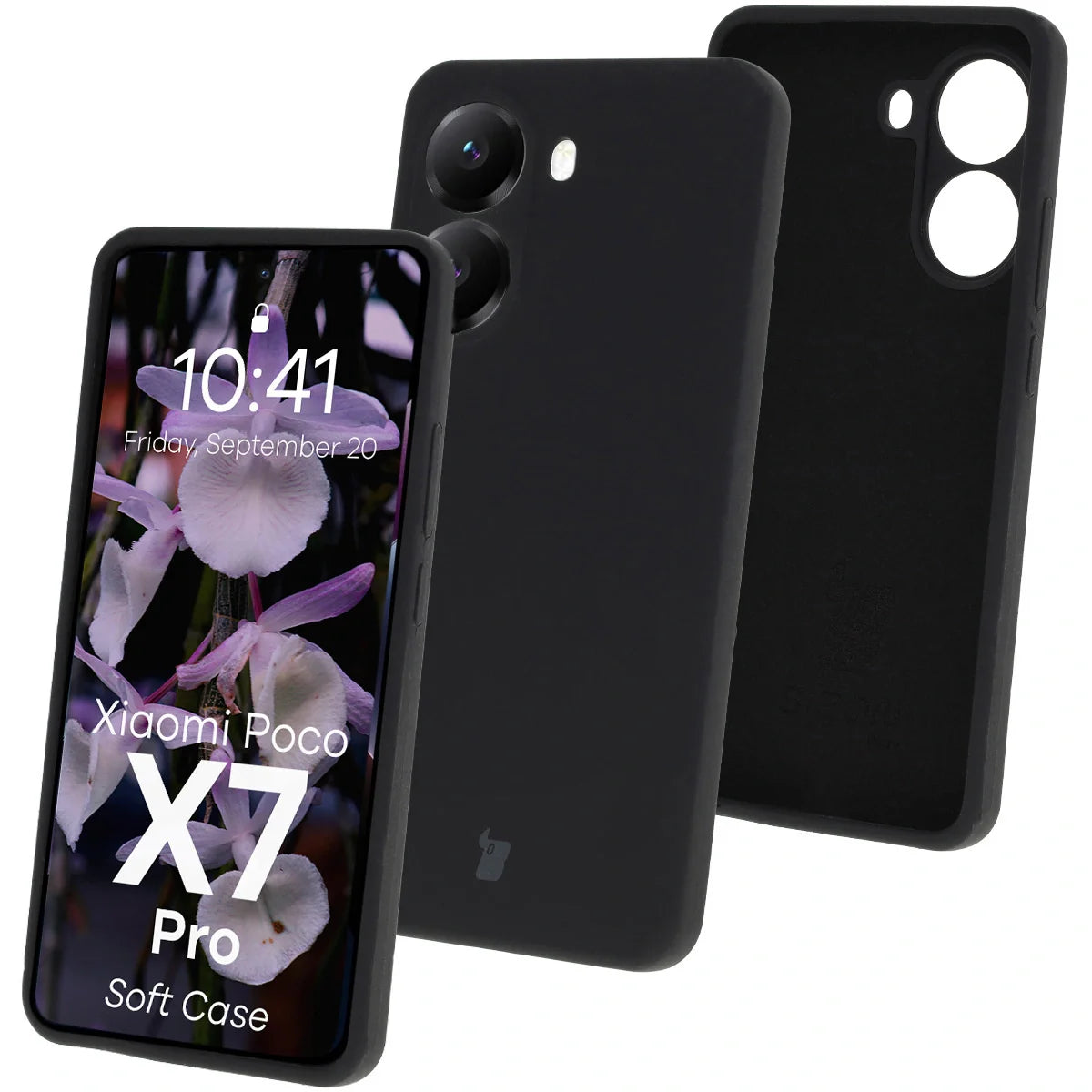 Silikon Handyhülle für Xiaomi POCO X7 Pro, Bizon Soft Case, Schwarz