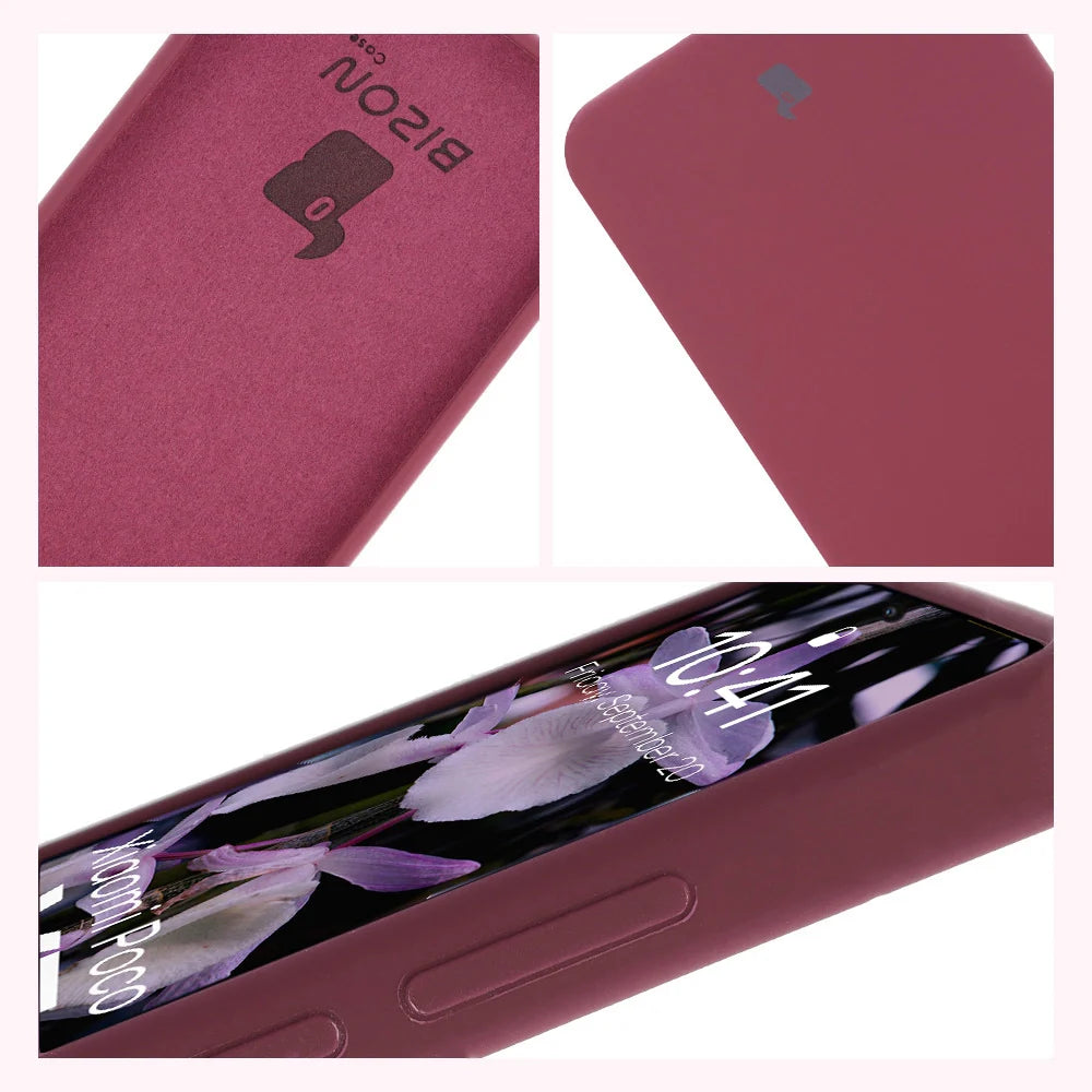 Silikon Handyhülle für Xiaomi POCO X7 Pro, Bizon Soft Case, Pflaumenfarbe