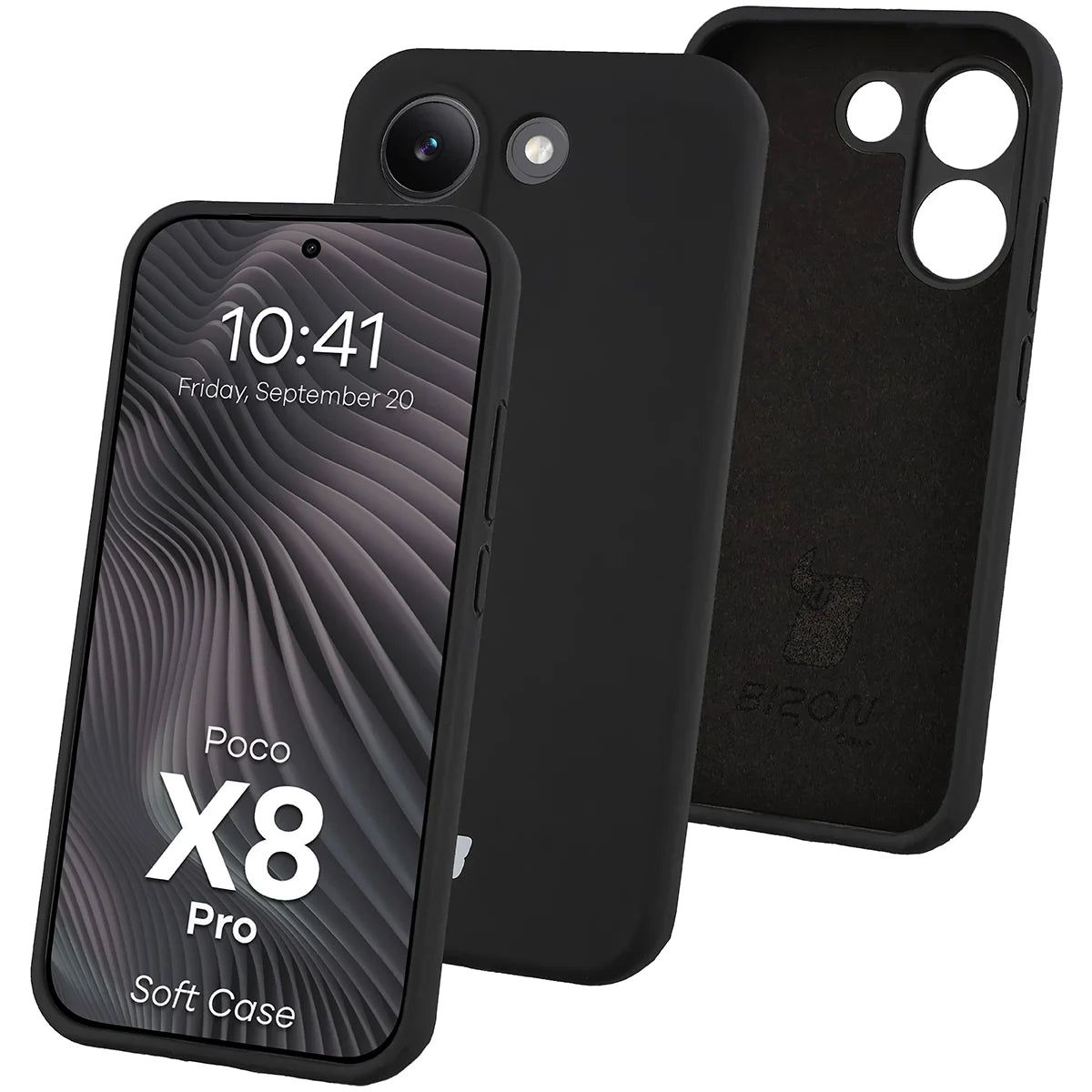 Silikon Handyhülle für Xiaomi POCO X8 Pro, Bizon Soft Case, Schwarz