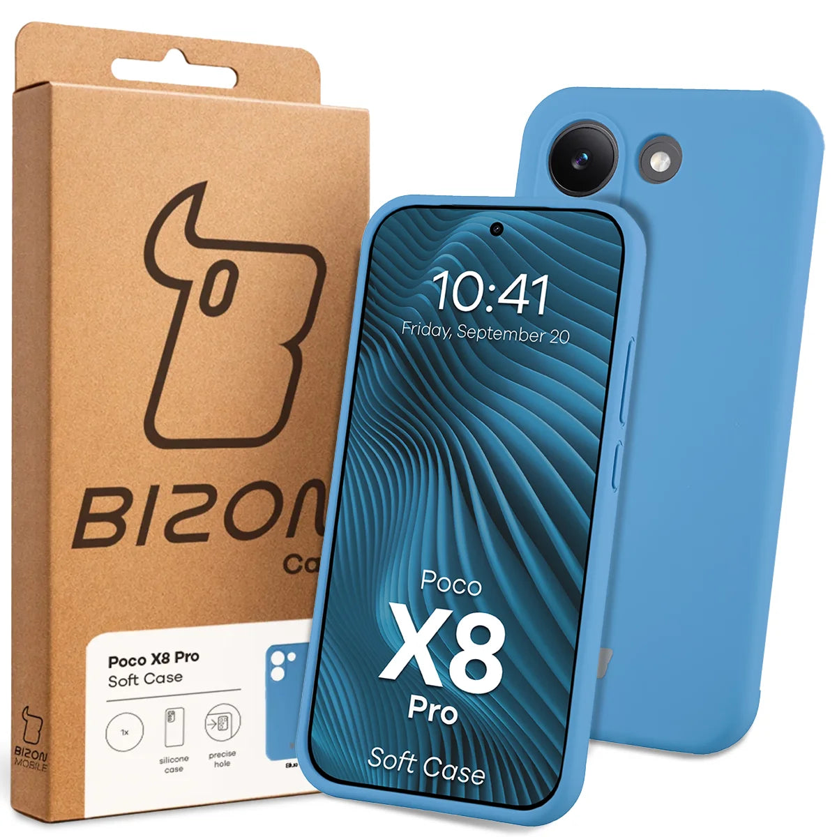 Silikon Handyhülle für Xiaomi POCO X8 Pro, Bizon Soft Case, Blau
