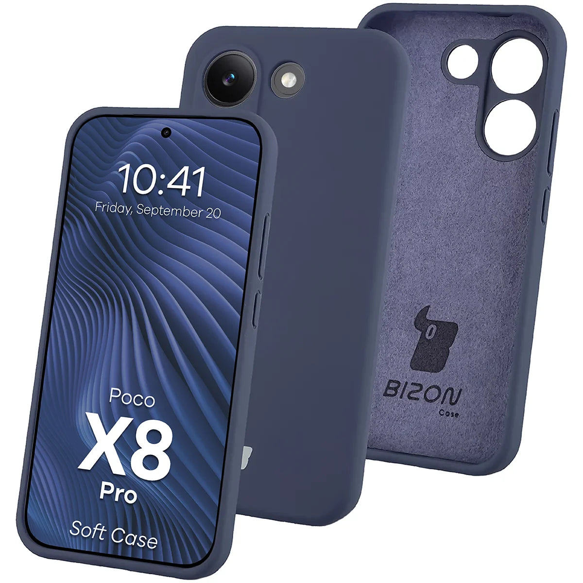 Silikon Handyhülle für Xiaomi POCO X8 Pro, Bizon Soft Case, Dunkelblau