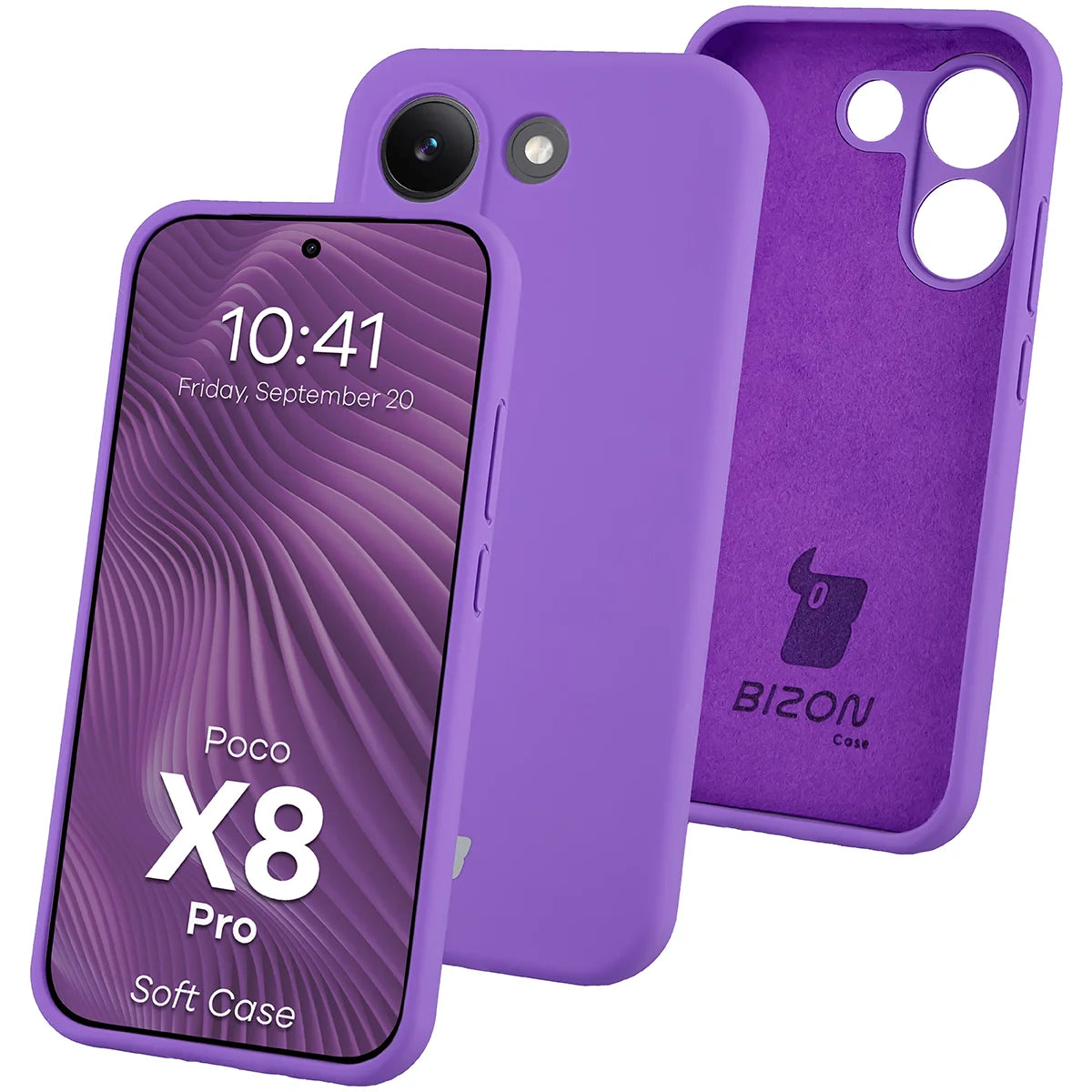 Silikon Handyhülle für Xiaomi POCO X8 Pro, Bizon Soft Case, Violett