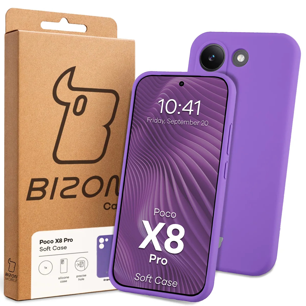Silikon Handyhülle für Xiaomi POCO X8 Pro, Bizon Soft Case, Violett
