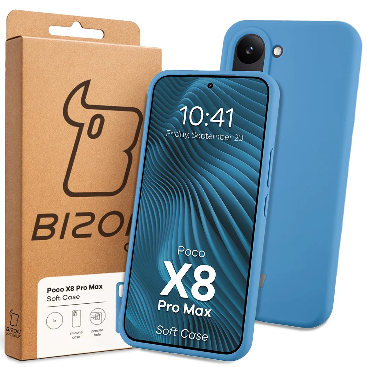 Silikon Handyhülle für Xiaomi POCO X8 Pro Max, Bizon Soft Case, Blau