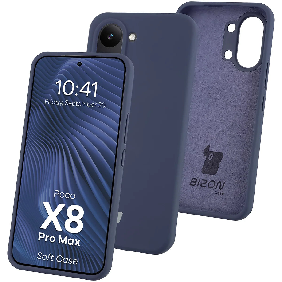 Silikon Handyhülle für Xiaomi POCO X8 Pro Max, Bizon Soft Case, Dunkelblau