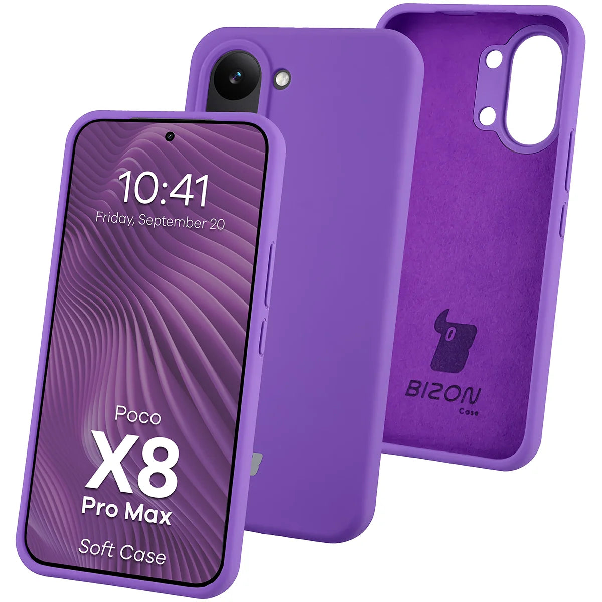 Silikon Handyhülle für Xiaomi POCO X8 Pro Max, Bizon Soft Case, Violett