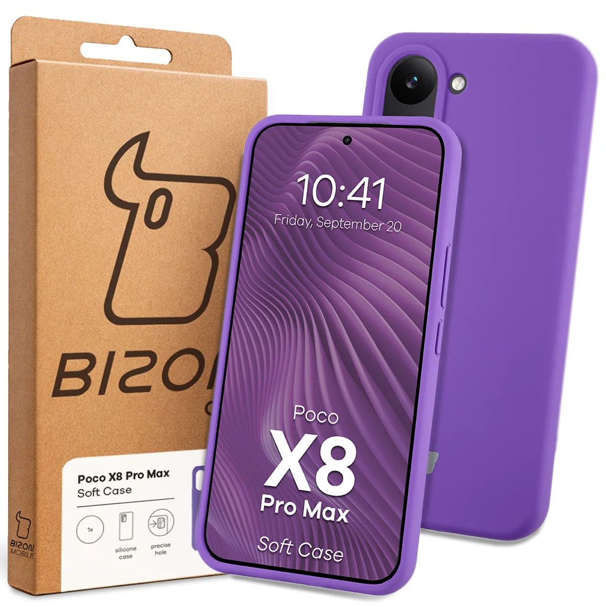 Silikon Handyhülle für Xiaomi POCO X8 Pro Max, Bizon Soft Case, Violett