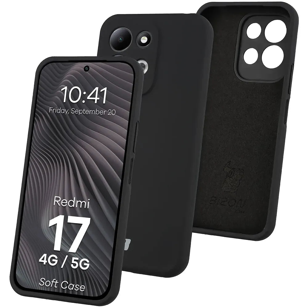 Silikon Handyhülle für Xiaomi Redmi 17 4G/5G, Bizon Soft Case, Schwarz (1/7)