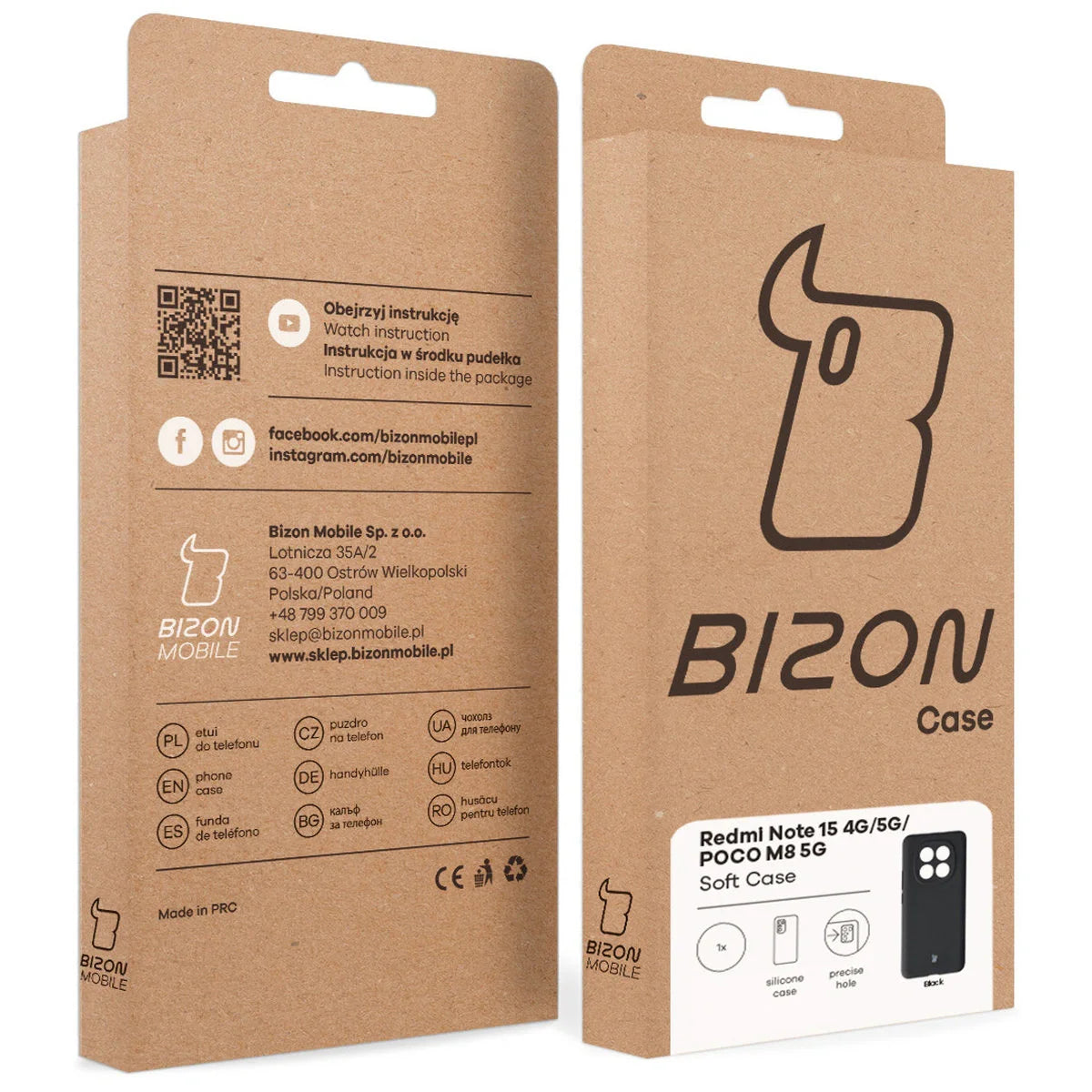 Silikon Handyhülle für Xiaomi Redmi Note 15 / POCO M8 5G, Bizon Soft Case, Schwarz
