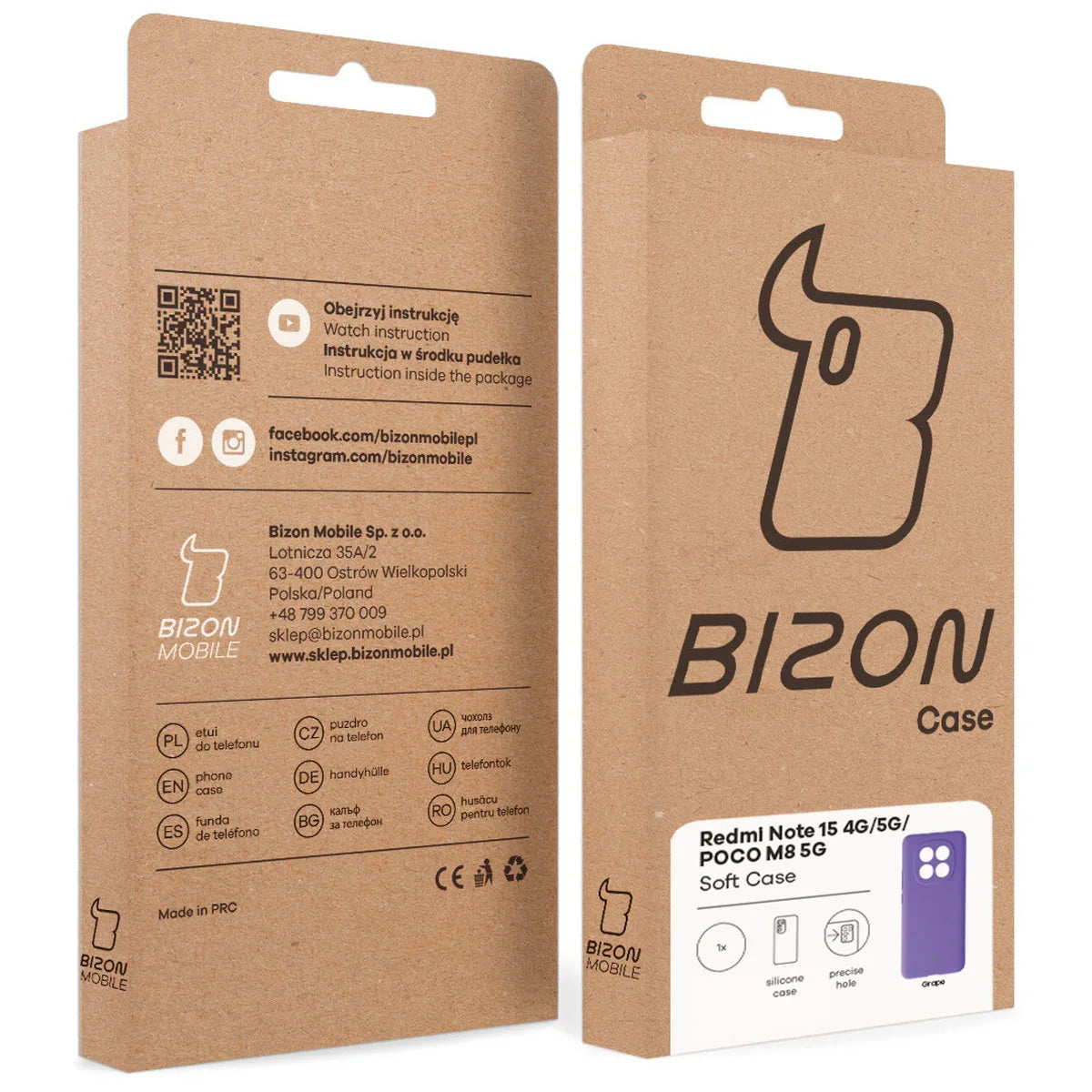 Silikon Handyhülle für Xiaomi Redmi Note 15 / POCO M8 5G, Bizon Soft Case, Violett