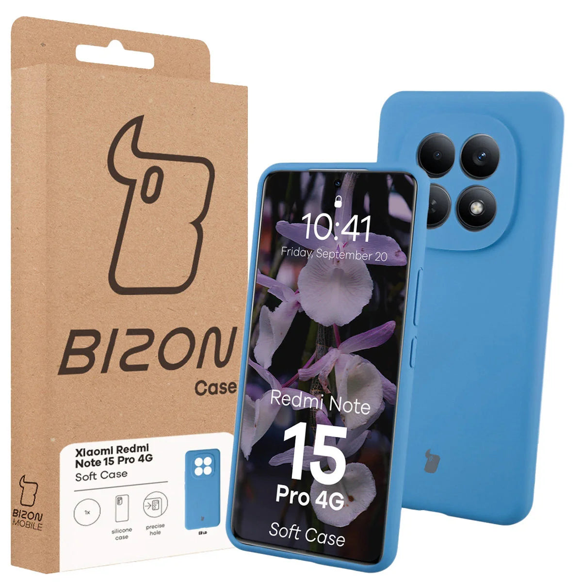 Silikon Handyhülle für Xiaomi Redmi Note 15 Pro 4G, Bizon Soft Case, Blau