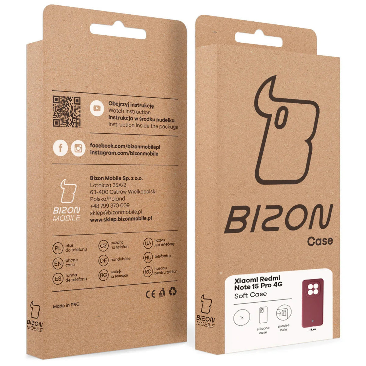Silikon Handyhülle für Xiaomi Redmi Note 15 Pro 4G, Bizon Soft Case, Pflaumenfarbe