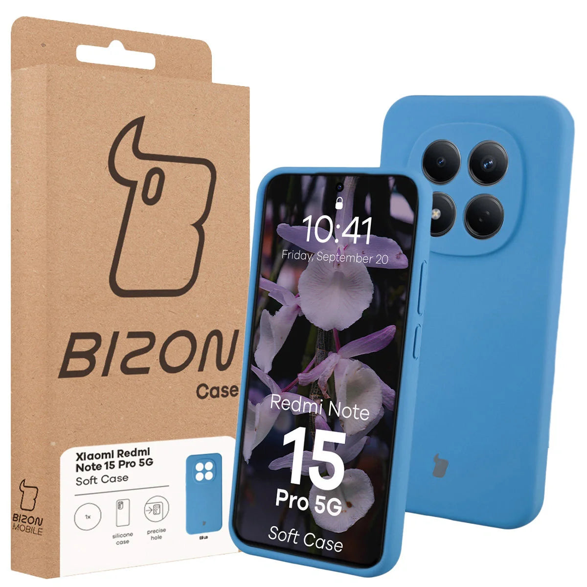 Silikon Handyhülle für Xiaomi Redmi Note 15 Pro 5G, Bizon Soft Case, Blau