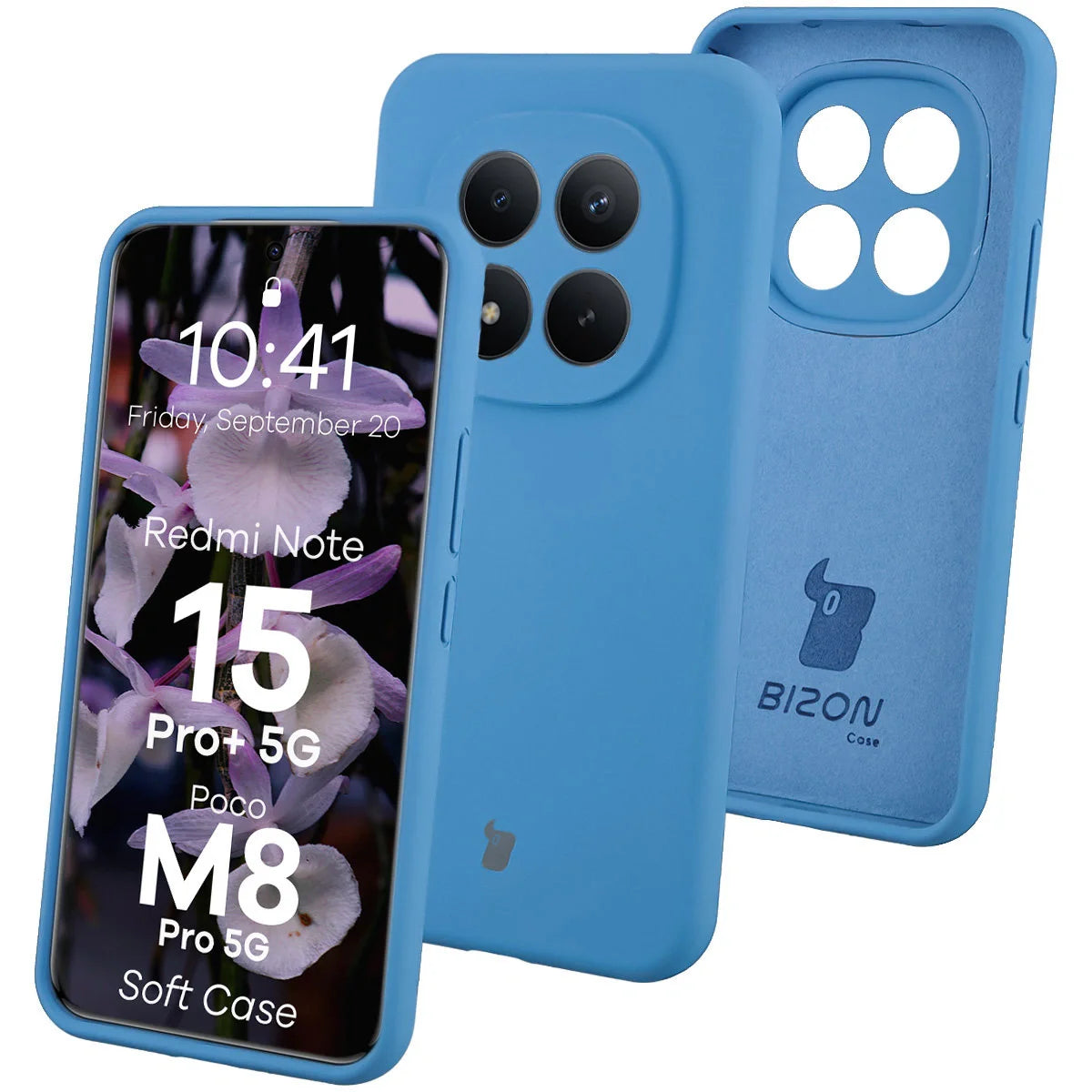 Silikon Handyhülle für Xiaomi Redmi Note 15 Pro Plus 5G / POCO M8 Pro 5G, Bizon Soft Case, Blau