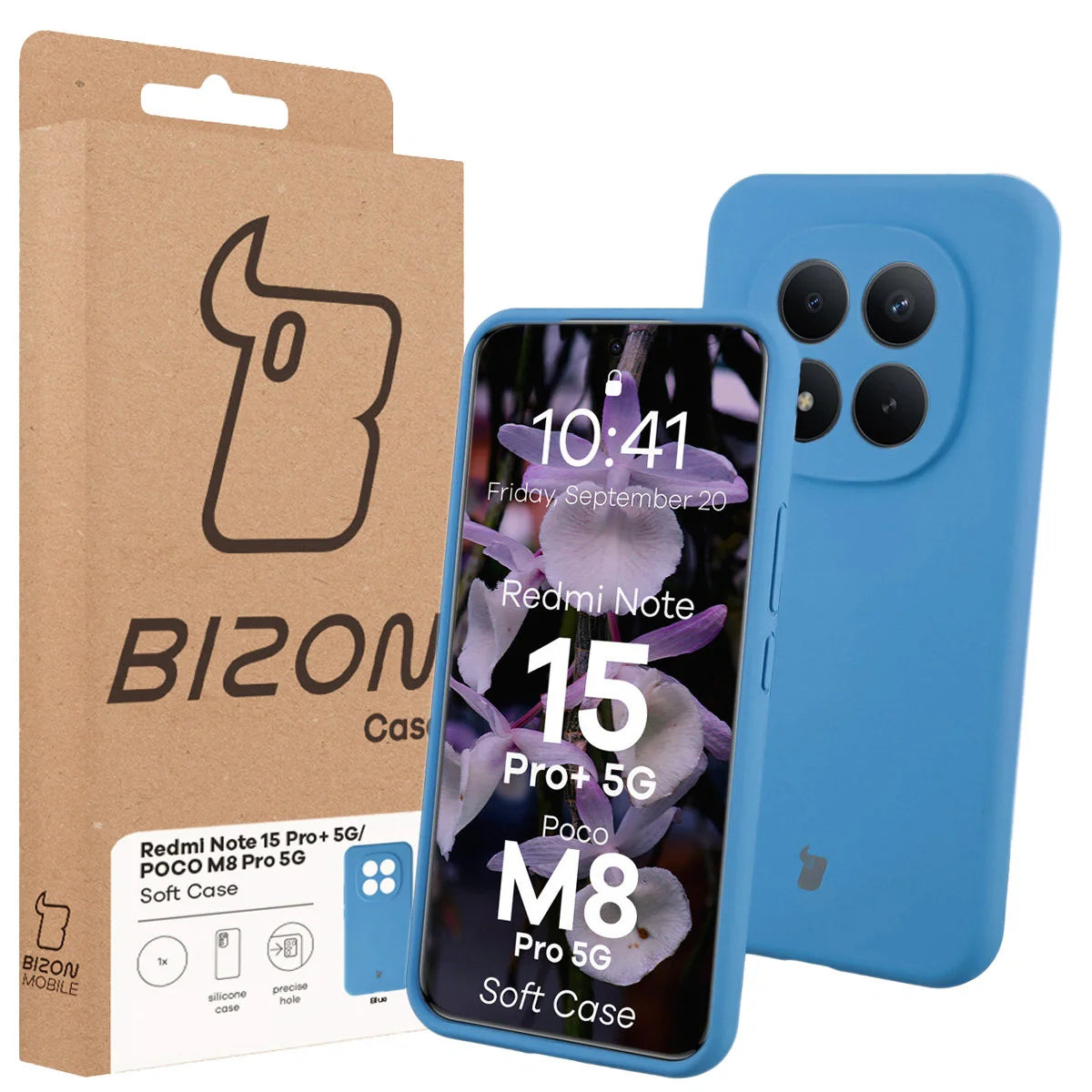 Silikon Handyhülle für Xiaomi Redmi Note 15 Pro Plus 5G / POCO M8 Pro 5G, Bizon Soft Case, Blau