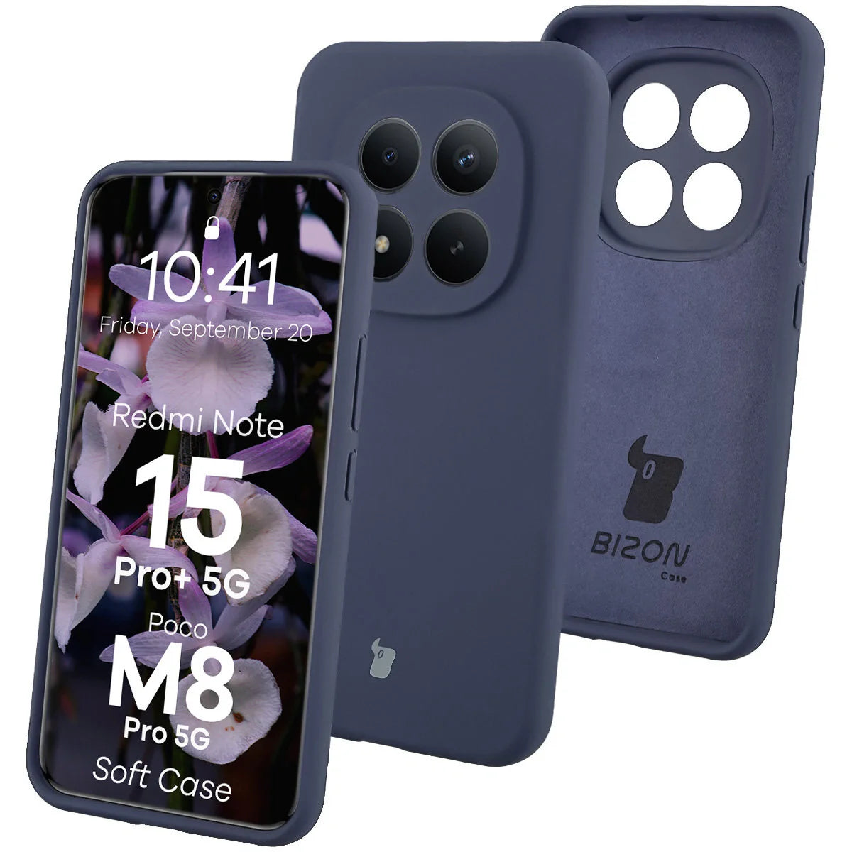 Silikon Handyhülle für Xiaomi Redmi Note 15 Pro Plus 5G / POCO M8 Pro 5G, Bizon Soft Case, Dunkelblau