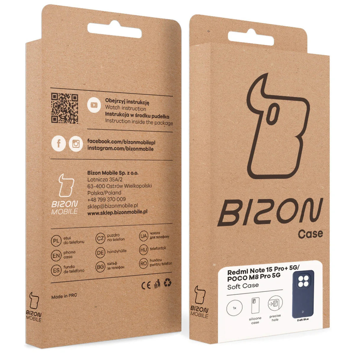 Silikon Handyhülle für Xiaomi Redmi Note 15 Pro Plus 5G / POCO M8 Pro 5G, Bizon Soft Case, Dunkelblau