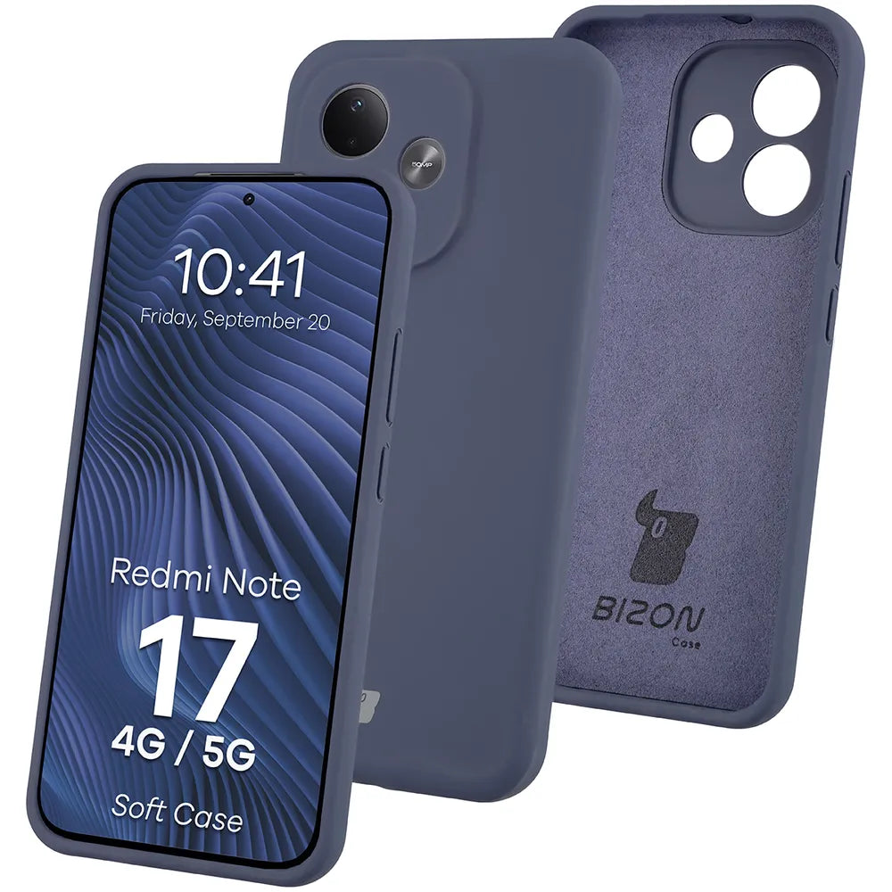 Silikon Handyhülle für Xiaomi Redmi Note 17 4G/5G, Bizon Soft Case, Dunkelblau (1/7)