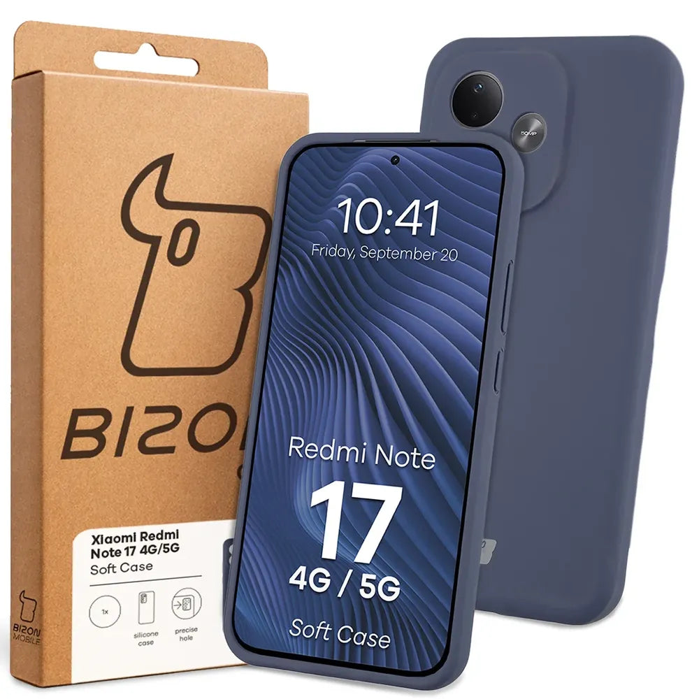 Silikon Handyhülle für Xiaomi Redmi Note 17 4G/5G, Bizon Soft Case, Dunkelblau (7/7)