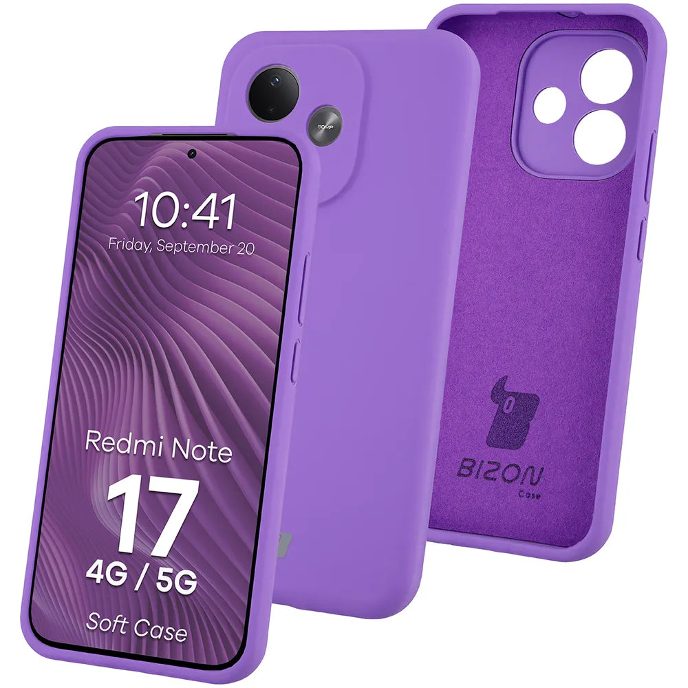 Silikon Handyhülle für Xiaomi Redmi Note 17 4G/5G, Bizon Soft Case, Violett (1/7)