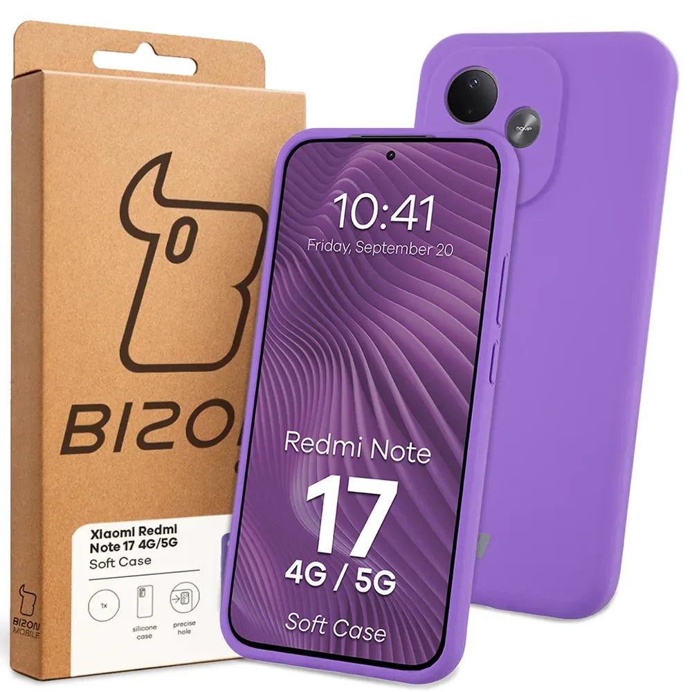 Silikon Handyhülle für Xiaomi Redmi Note 17 4G/5G, Bizon Soft Case, Violett (7/7)