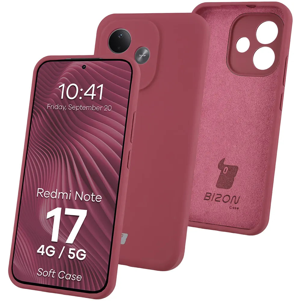 Silikon Handyhülle für Xiaomi Redmi Note 17 4G/5G, Bizon Soft Case, Pflaumenfarbe (1/7)