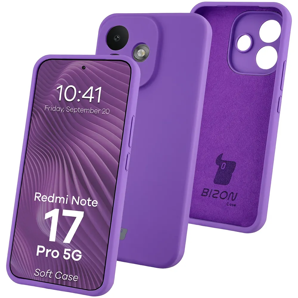Silikon Handyhülle für Xiaomi Redmi Note 17 Pro 5G, Bizon Soft Case, Violett (1/7)