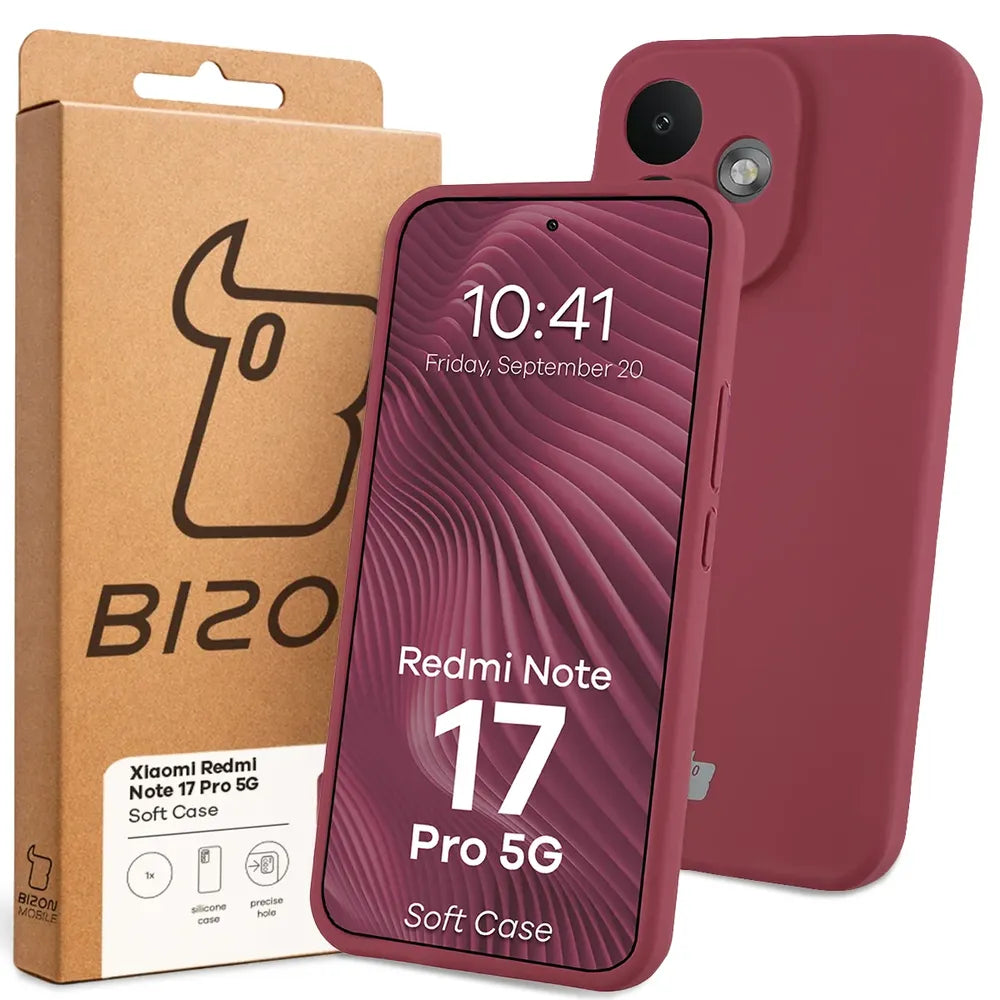 Silikon Handyhülle für Xiaomi Redmi Note 17 Pro 5G, Bizon Soft Case, Pflaumenfarbe (7/7)