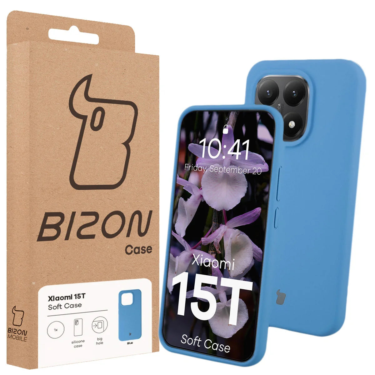Silikon Handyhülle für Xiaomi 15T, Bizon Soft Case, Blau