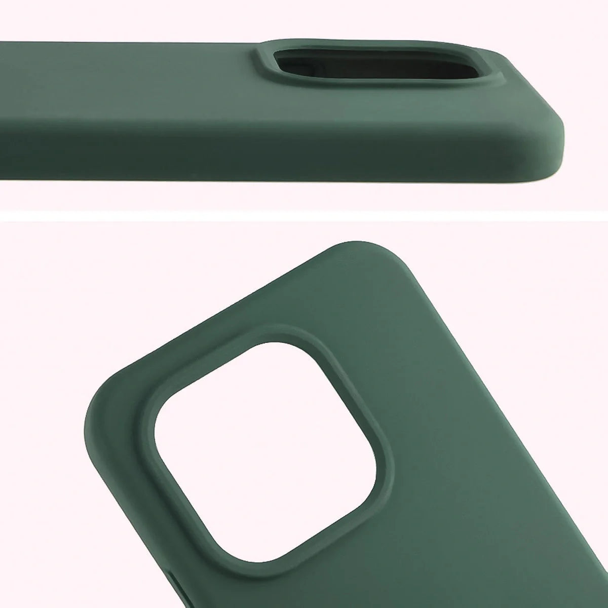 Silikon Handyhülle für Xiaomi 15T, Bizon Soft Case, Dunkelgrün