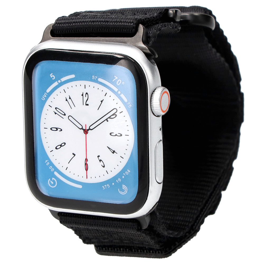 Sport-Armband für Apple Watch 44/45/46/49 mm, Bizon Strap Watch Adventure, Schwarz