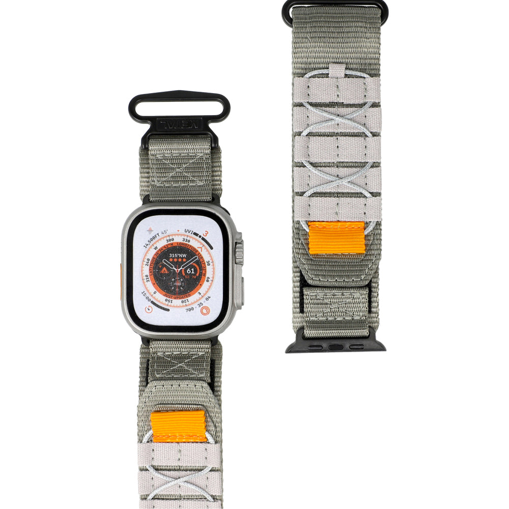 Sport-Armband für Apple Watch 44/45/46/49 mm, Bizon Strap Watch Adventure, Grau