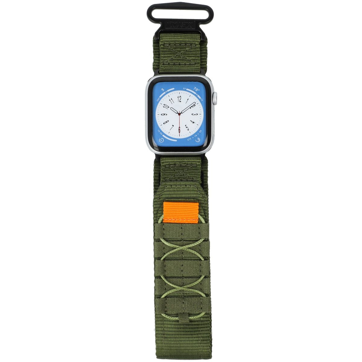Sport-Armband für Apple Watch 44/45/46/49 mm, Bizon Strap Watch Adventure, Dunkelgrün