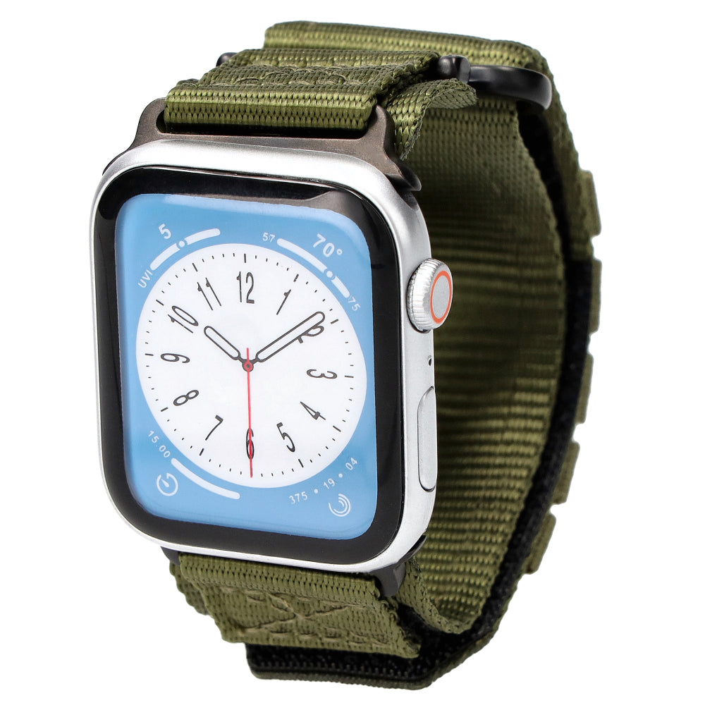Sport-Armband für Apple Watch 44/45/46/49 mm, Bizon Strap Watch Adventure, Dunkelgrün
