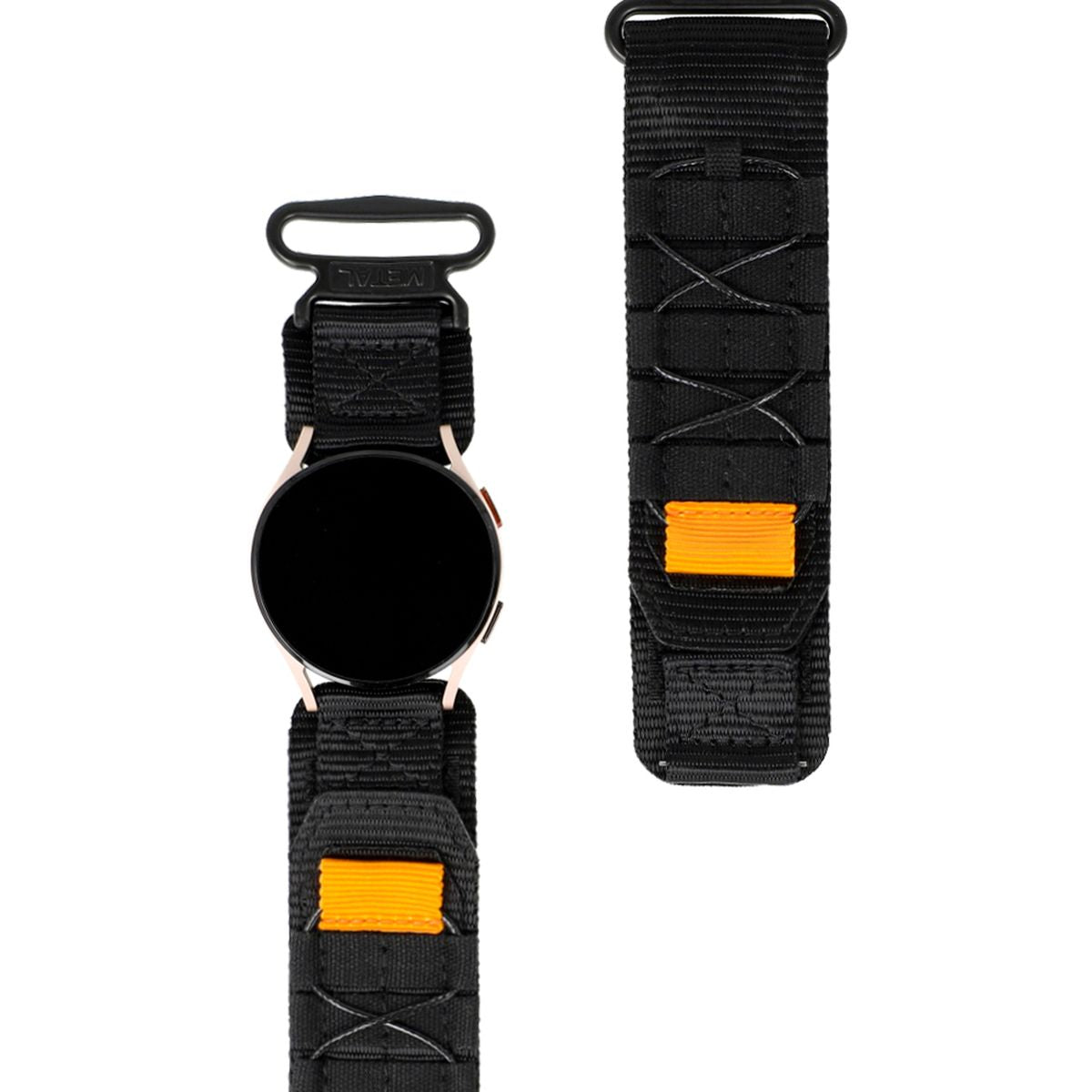 Sport-Armband für Galaxy Watch 20mm, Bizon Strap Watch Adventure, Schwarz