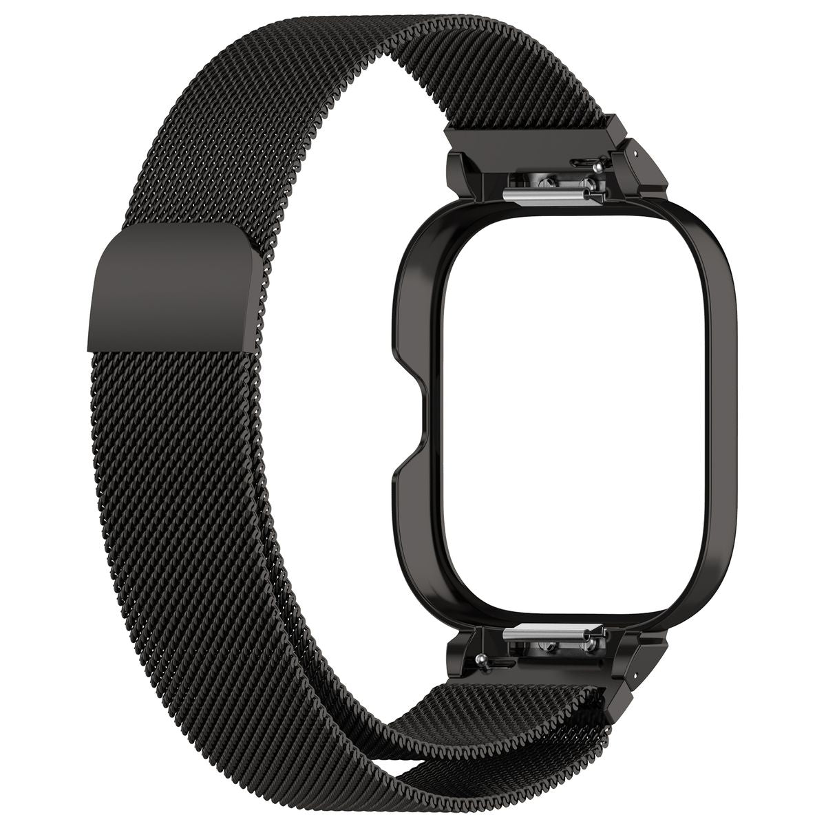 Schutzhülle mit Armband  für Xiaomi Redmi Watch 4, Bizon Strap + Case Watch Chain, Schwarz