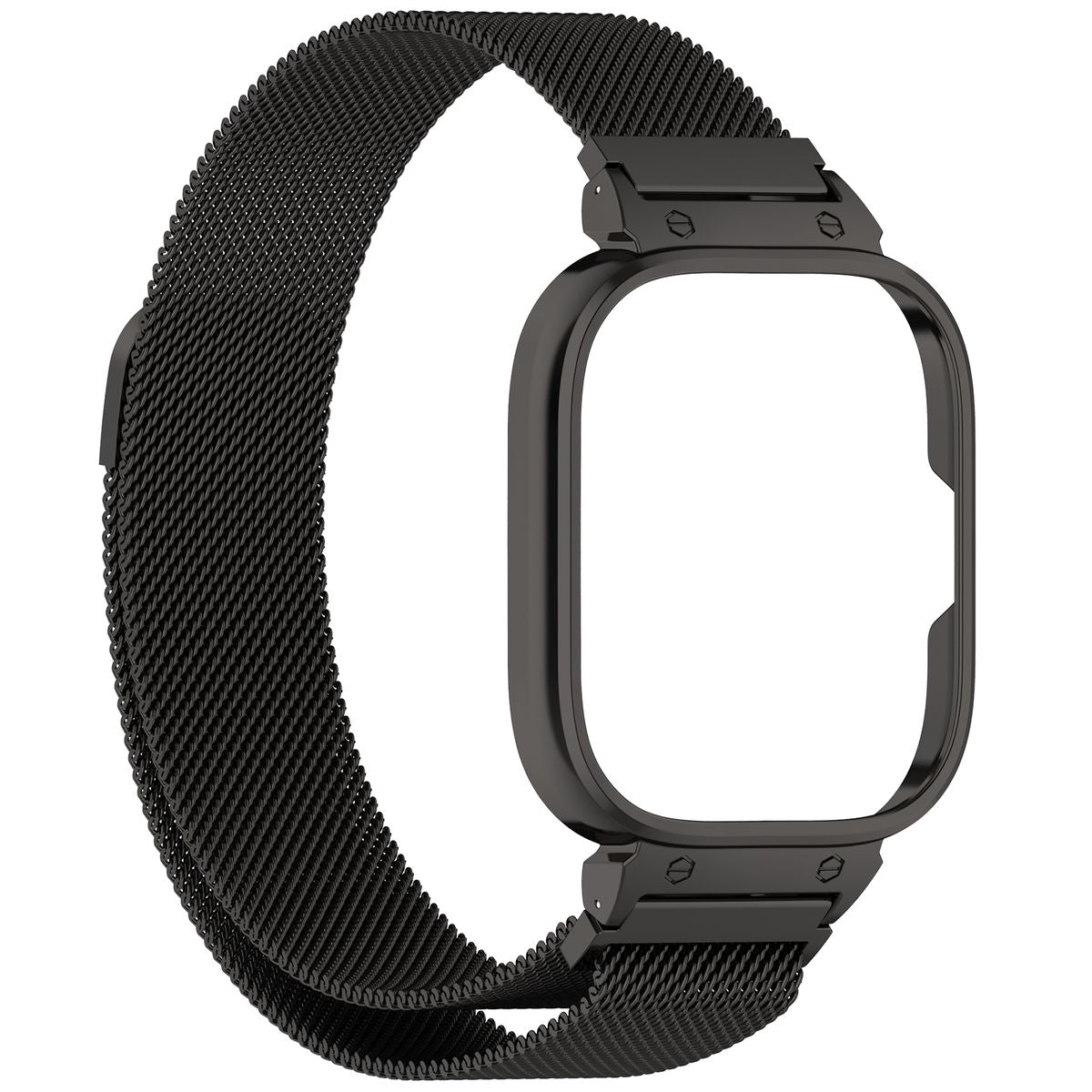 Schutzhülle mit Armband  für Xiaomi Redmi Watch 4, Bizon Strap + Case Watch Chain, Schwarz