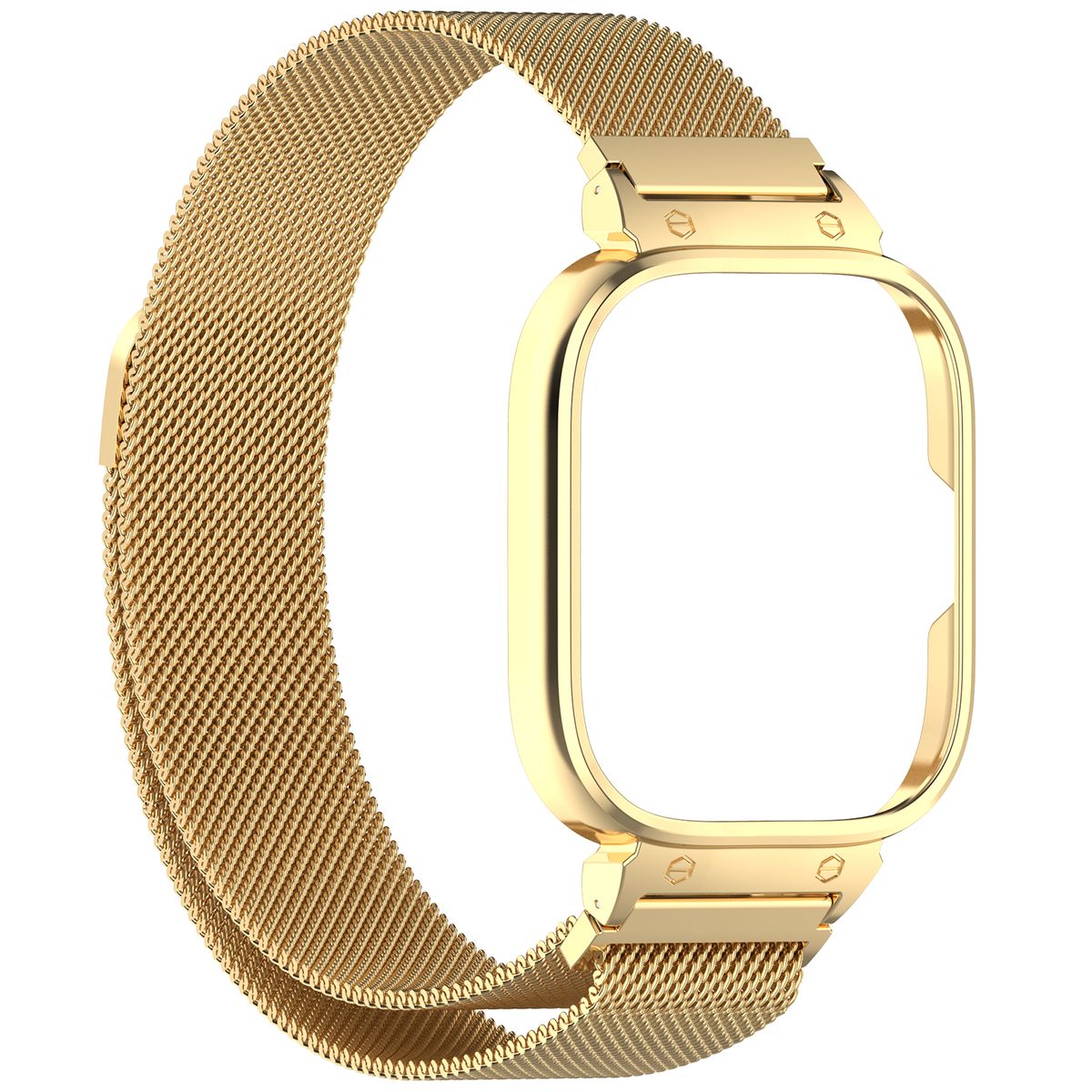 Schutzhülle mit Armband  für Xiaomi Redmi Watch 4, Bizon Strap + Case Watch Chain, Golden