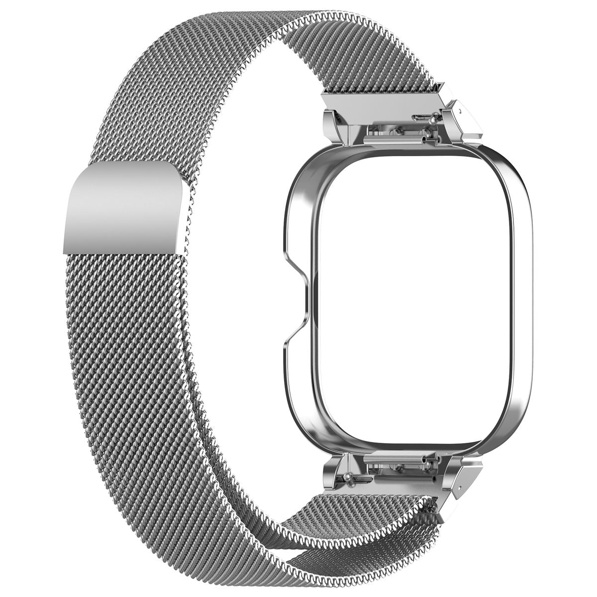 Schutzhülle mit Armband  für Xiaomi Redmi Watch 4, Bizon Strap + Case Watch Chain, Silber