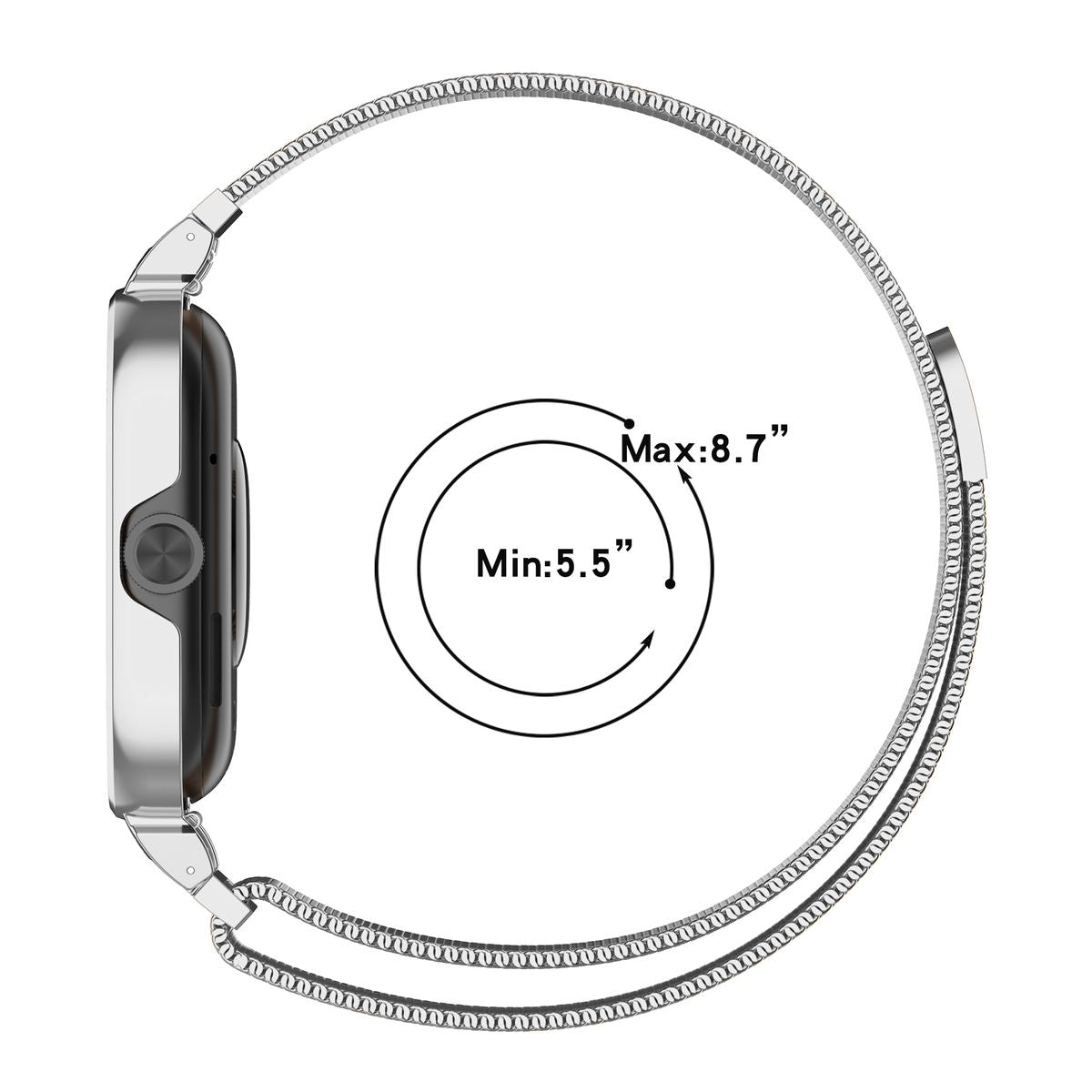 Schutzhülle mit Armband  für Xiaomi Redmi Watch 4, Bizon Strap + Case Watch Chain, Silber