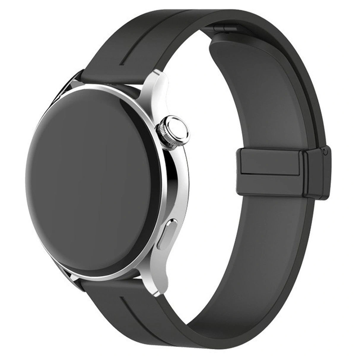 Armband für Smartwatch (18 mm), Bizon Strap Watch Silicone L, Schwarz