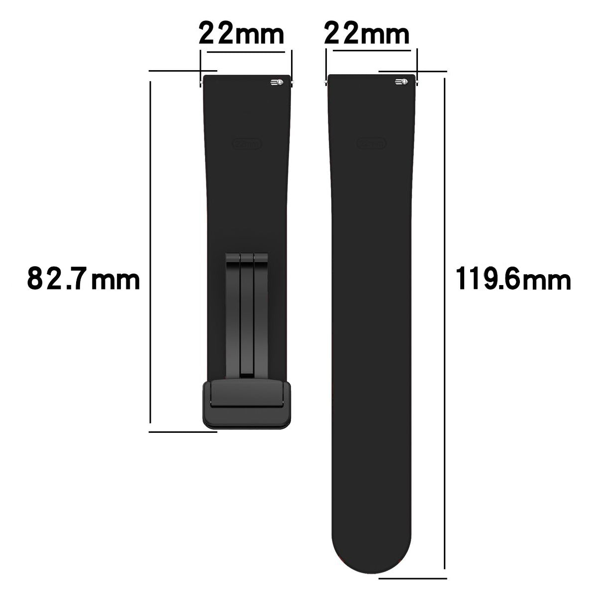 Armband für Smartwatch (22 mm), Bizon Strap Watch Silicone L, Schwarz