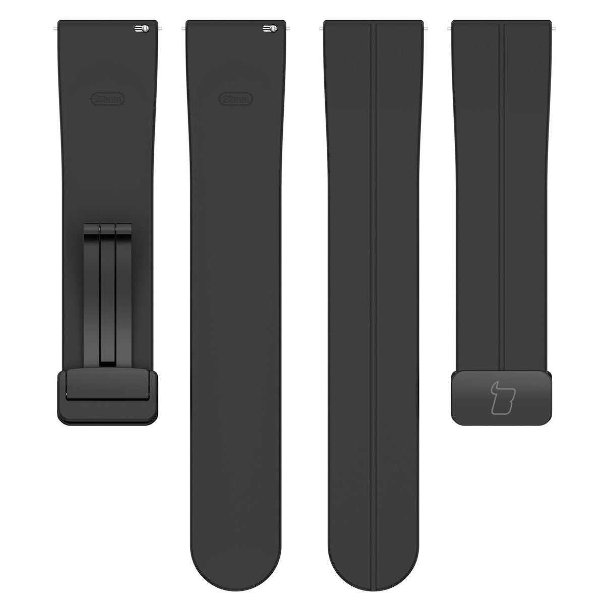 Armband für Smartwatch (22 mm), Bizon Strap Watch Silicone L, Schwarz
