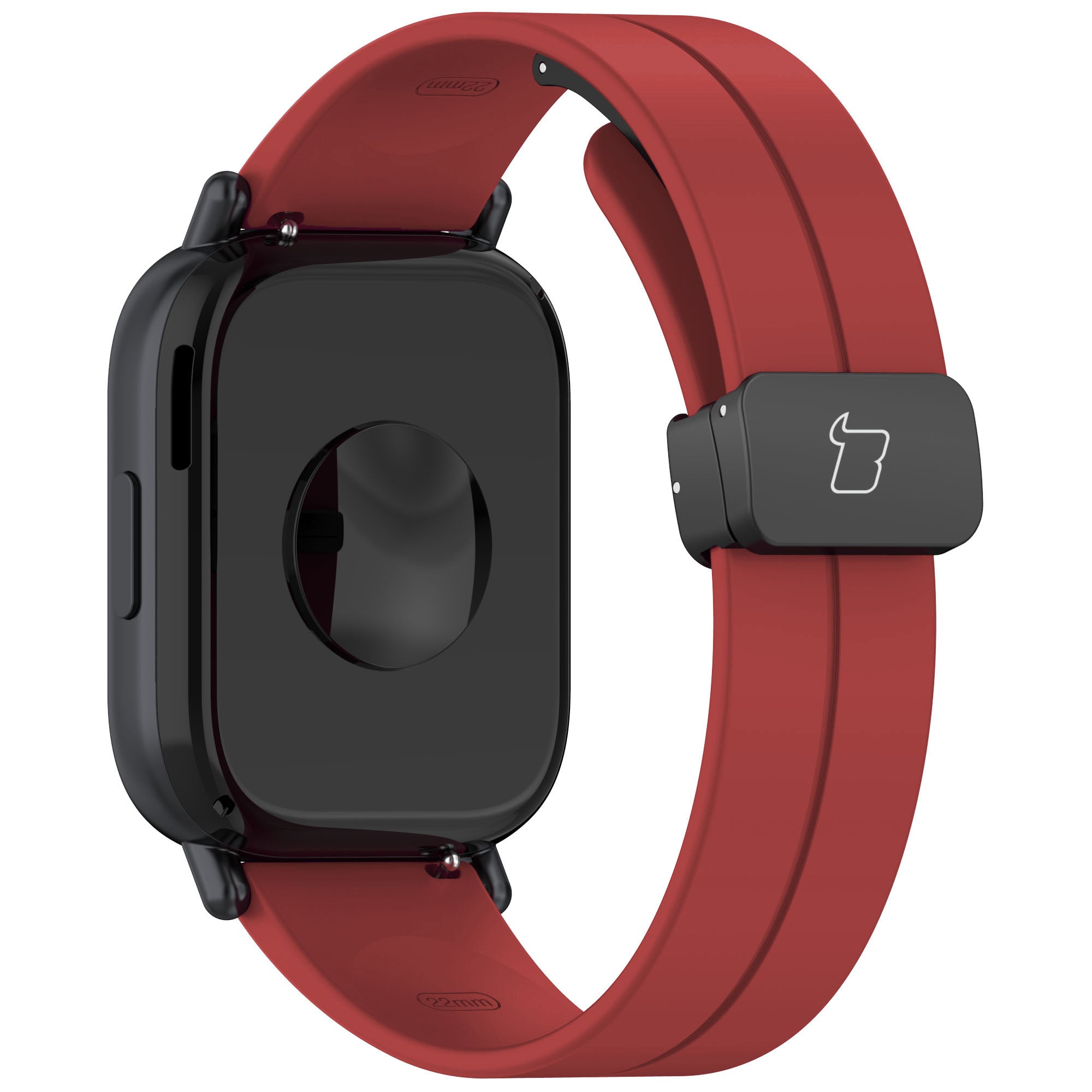 Armband für Smartwatch (22 mm), Bizon Strap Watch Silicone L, Burgunderrot