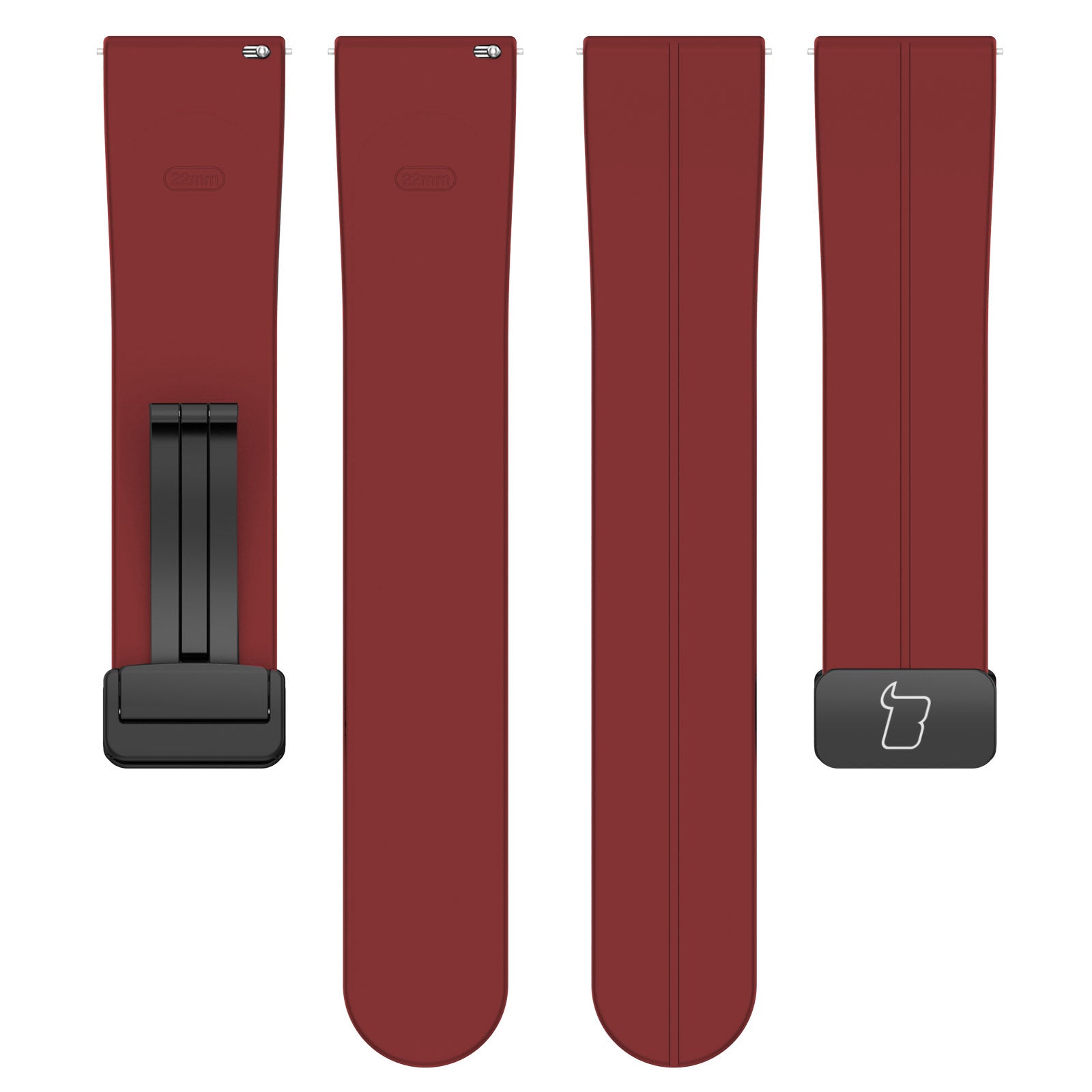 Armband für Smartwatch (22 mm), Bizon Strap Watch Silicone L, Burgunderrot